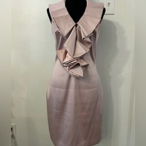Badgley Mischka‎ Draped Ruffle Dusty Rose Dress Size 6